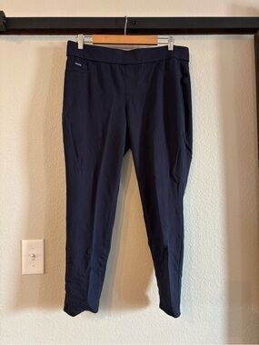 Nine West Navy Blue Pull On Skinny Ponte Stretch Ankle Pants XL